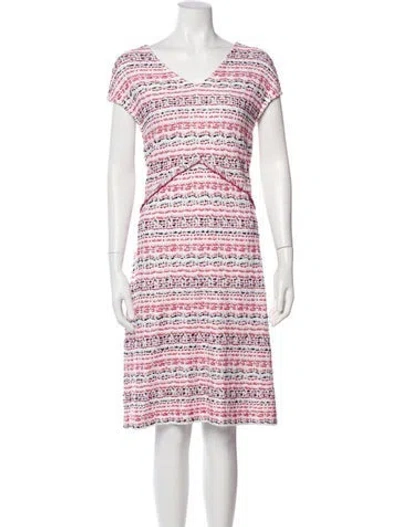 Pre-owned St John Striped Knee-length Dress In Multi