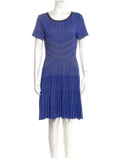 Pre-owned St John Striped Knee-length Dress In Multi