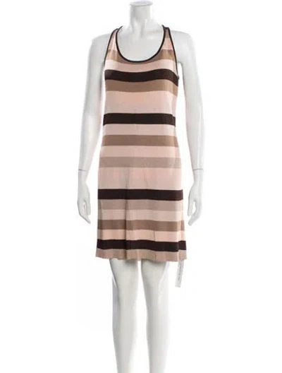 Pre-owned St John Striped Knee-length Dress In Multi