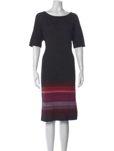 Pre-owned St John Striped Knee-length Dress In Multi