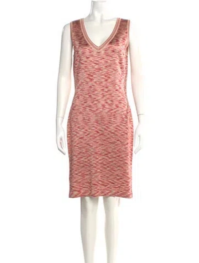 Pre-owned St John Striped Knee-length Dress In Neutral
