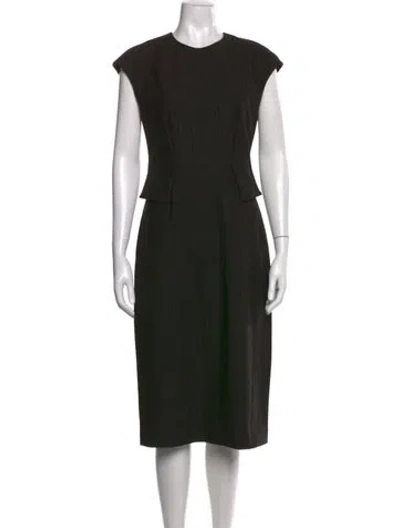 Pre-owned St John Striped Knee-length Dress W/ Tags In Black