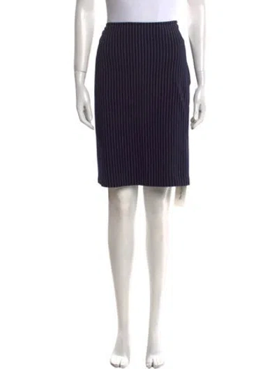 Pre-owned St John Striped Knee-length Skirt In Blue