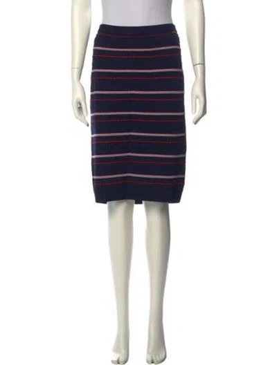 Pre-owned St John Striped Knee-length Skirt In Blue