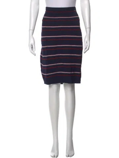 Pre-owned St John Striped Knee-length Skirt In Blue