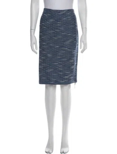Pre-owned St John Striped Knee-length Skirt In Blue