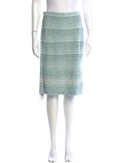 Pre-owned St John Striped Knee-length Skirt In Green