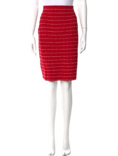 Pre-owned St John Striped Knee-length Skirt In Red