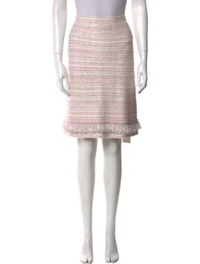 Pre-owned St John Striped Knee-length Skirt W/ Tags In Pink