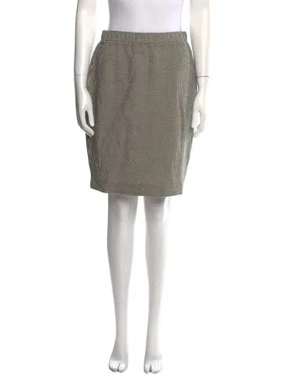 Pre-owned St John Striped Knee-length Skirt In White