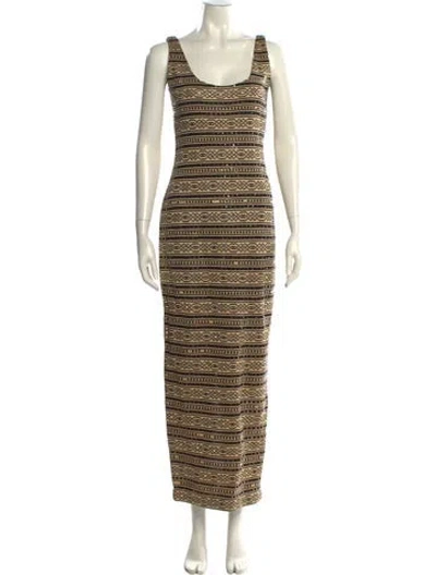 Pre-owned St John Striped Long Dress