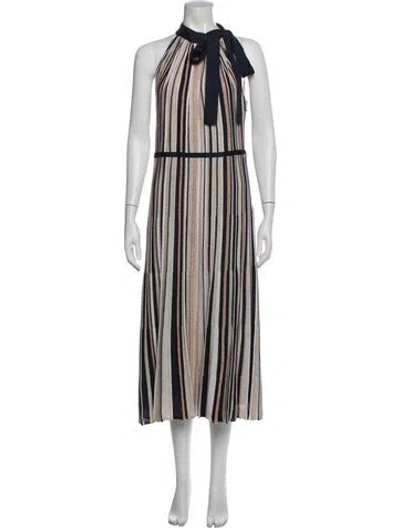 Pre-owned St John Striped Long Dress
