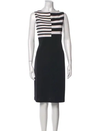 Pre-owned St John Striped Midi Length Dress