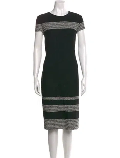 Pre-owned St John Striped Midi Length Dress In Multi