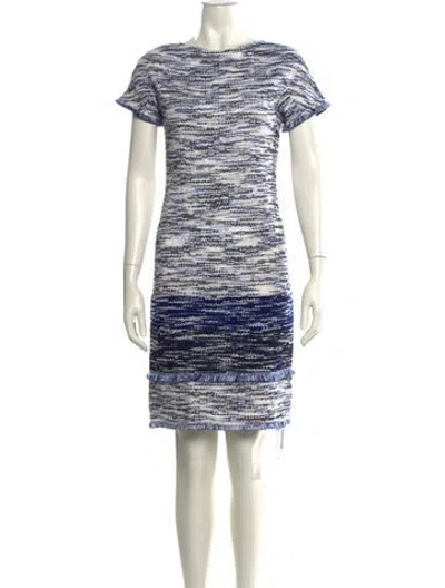 Pre-owned St John Striped Mini Dress In Blue