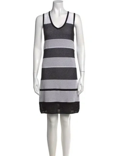 Pre-owned St John Striped Mini Dress In Multi
