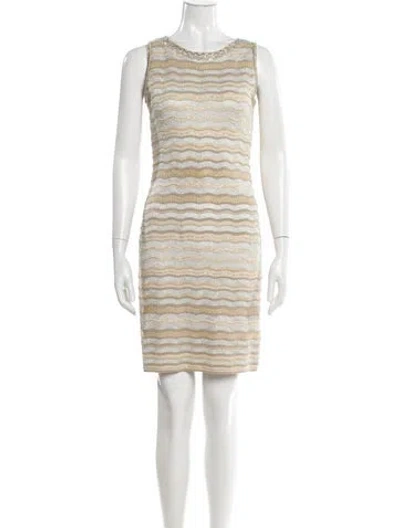 Pre-owned St John Striped Mini Dress In Multi