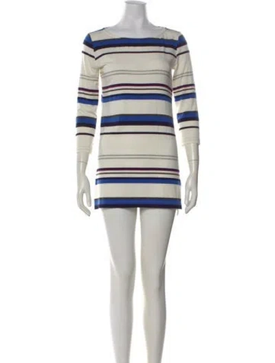 Pre-owned St John Striped Mini Dress In Multi