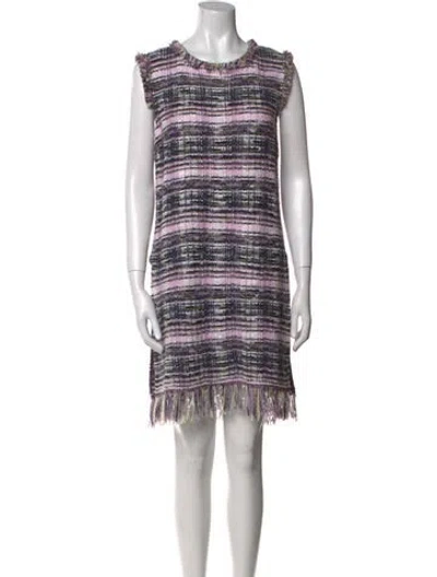 Pre-owned St John Striped Mini Dress In Purple