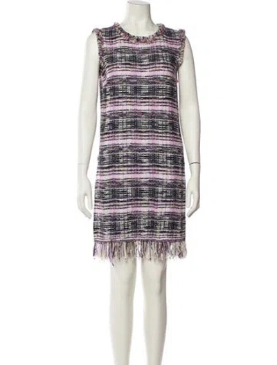 Pre-owned St John Striped Mini Dress In Purple