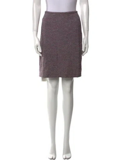 Pre-owned St John Striped Mini Skirt In Black