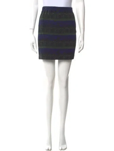 Pre-owned St John Striped Mini Skirt In Multi
