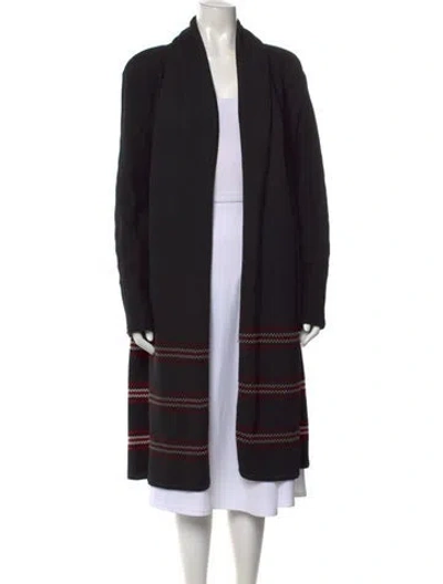 Pre-owned St John Striped Open Front Sweater