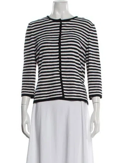 Pre-owned St John Striped Scoop Neck Sweater In Multi