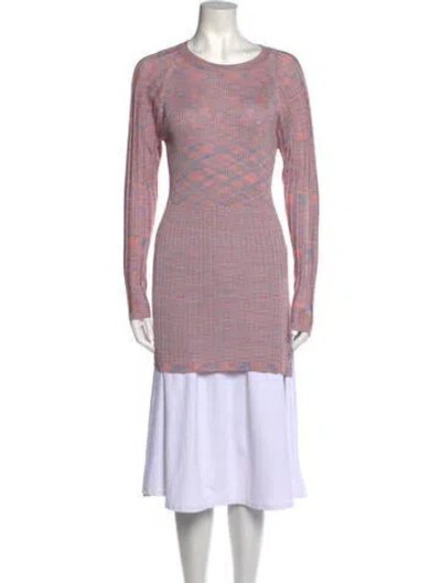 Pre-owned St John Striped Scoop Neck Sweater In Purple