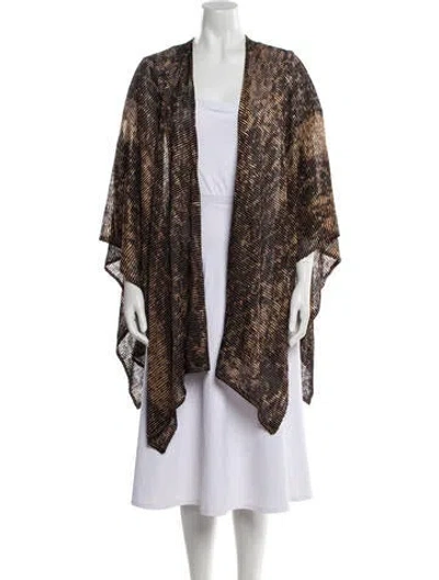 Pre-owned St John Striped Shawl In Black