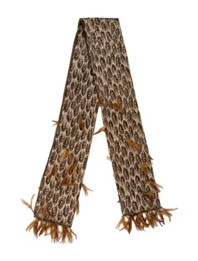 Pre-owned St John Striped Shawl In Brown