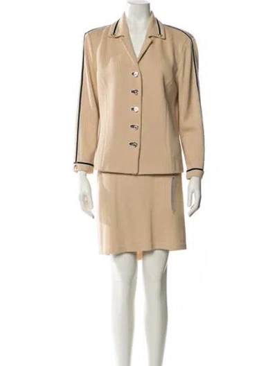 Pre-owned St John Striped Skirt Suit In Neutral