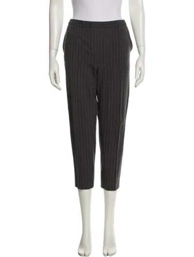 Pre-owned St John Striped Straight Leg Pants In Gray