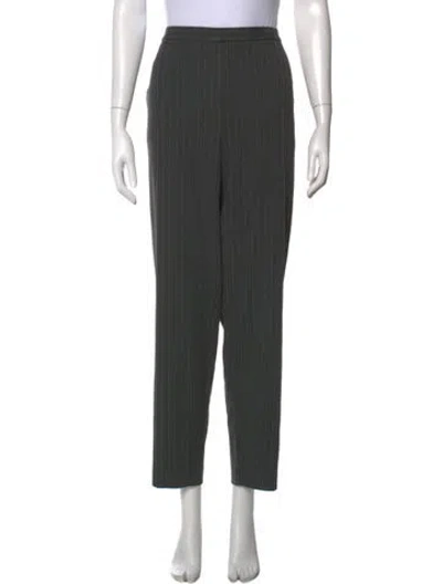 Pre-owned St John Striped Straight Leg Pants W/ Tags In Gray