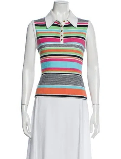 Pre-owned St John Striped Sweater In Multi