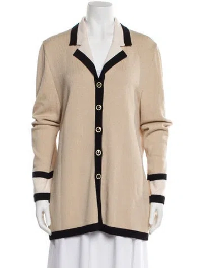 Pre-owned St John Striped Sweater In Neutral