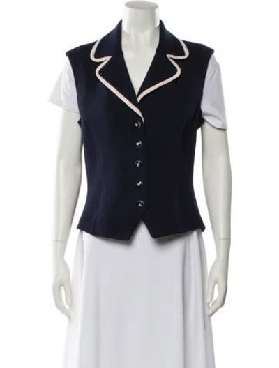 Pre-owned St John Striped Vest In Blue