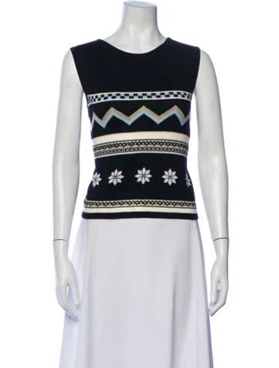 Pre-owned St John Striped Vest In Blue