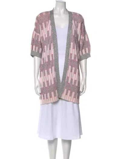 Pre-owned St John Striped V-neck Sweater In Multi