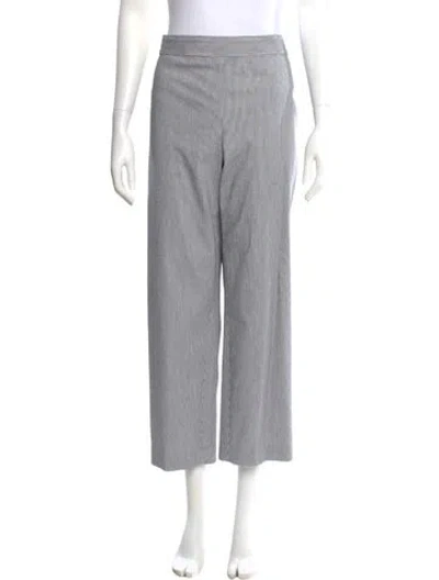 Pre-owned St John Striped Wide Leg Pants In Black