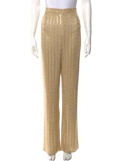 Pre-owned St John Striped Wide Leg Pants In Neutral