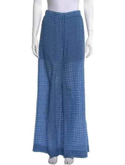Pre-owned St John Striped Wide Leg Pants W/ Tags In Blue