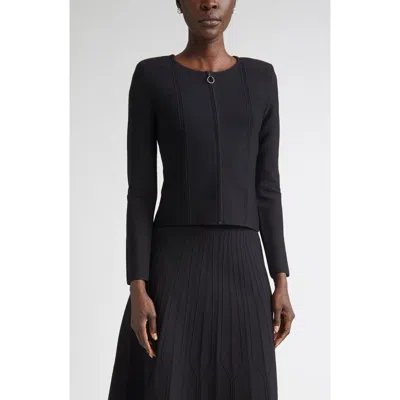 St John St. John Structured Knit Jacket In Black