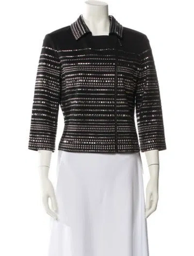 Pre-owned St John Studded Accents Casual Jacket In Black