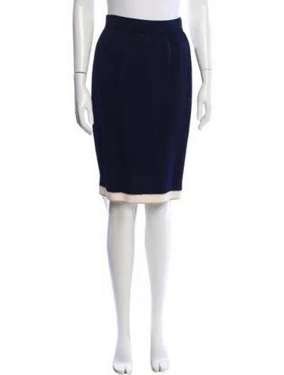 Pre-owned St John Studded Accents Knee-length Skirt In Blue