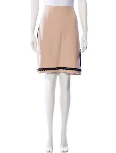 Pre-owned St John Studded Accents Knee-length Skirt In Neutral