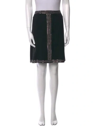 Pre-owned St John Studded Accents Mini Skirt In Black