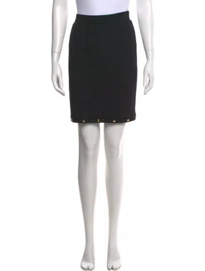 Pre-owned St John Studded Accents Mini Skirt In Green
