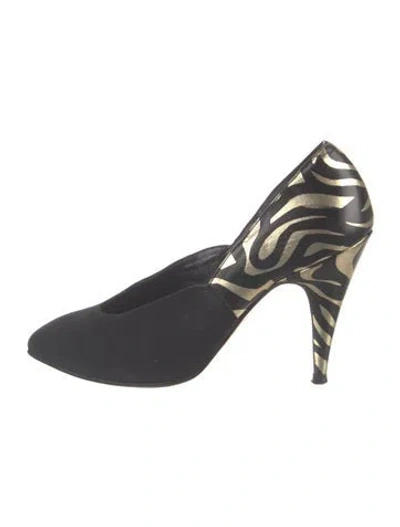 Pre-owned St John Suede Animal Print Pumps In Blue