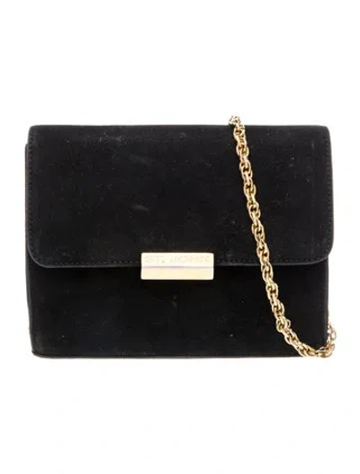 Pre-owned St John Suede Crossbody Bag In Black